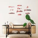 Palavras Decorativas Positivas Espelhadas Vermelho