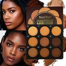 Paleta de Base e Contorno Bronze Escuro 9 Cores Foscas com Brilho