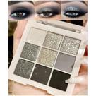 Paleta de maquiagem para sombras de olhos evpct 9 cores Black Glitter