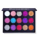Paleta de sombras de lantejoulas de 15 cores, sombra brilhante de alto brilho