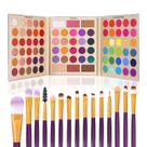 Paleta de sombras de maquiagem UCANBE 86 cores com conjunto de pincéis de 15 unidades