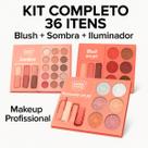 Paleta Maquiagem Completa com 36 Cores 3 em 1 SP Poderes Sombra Blush Iluminador