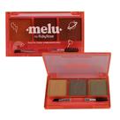 Paleta Para Sobrancelhas Melu Ruby Rose Longa Duração Resistente à Água Alta Fixação Três Tons Incríveis