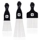 Palheta de cabelo LEADUWAY Metal Picks para cabelo afro, 3 unidades