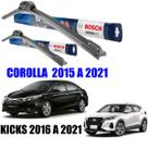 Palheta Limpador Parabrisa Original Bosch Toyota Corolla e Nissan Kicks 2015 2016 2017 2018 2019 2020 2021 2022 2023 2024