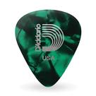 Palhetas de guitarra D'Addario Celulóide Verde 0,50 mm Light, pacote com 25