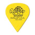 Palhetas de guitarra Dunlop Tortex Sharp 7,3 mm amarelas, pacote com 72