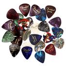 Palhetas de guitarra Fender Premium Sampler, pacote com 24 calibres finos, médios e pesados Palhetas de guitarra Fender Premium Sampler, pacote com 24 calibres finos, médios e pesados