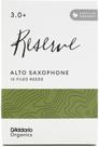 Palhetas de saxofone alto D'Addario Organic Reserve 3.0+, pacote com 10
