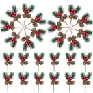 Palhetas Florais de Natal YGbridge - Pinhas, Folhas de Azevinho e Berries - 30 Unidades