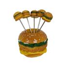 Paliteiro Petisco Garfinho Espeto Criativo Hamburguer 6 pçs - Art House