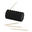 Paliteiro Pote Porta Palito De Dente Semi-automático Luxuoso Preto Espiral