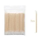 Palito de Madeira com Algodão para Henna e Micropigmentação - 7cm - Embalagem com 100 Unidades