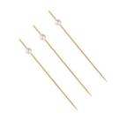 Palitos De Bambu Com Bolinhas Branco Pérola 20 Un - Silverfestas