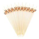 Palitos De Bambu Com Bolinhas Rose 12cm 20un - Silver