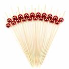 Palitos De Bambu Com Bolinhas Vermelha 12cm 20un - Silver