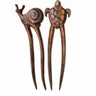 Palitos de cabelo de madeira Handicraftviet com madrepérola