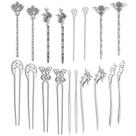 Palitos de cabelo TUPARKA Silver Vintage Chineses para Mulheres 18 unidades