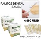 PALITOS DE DENTE BAMBU EMBALADO UM A UM 6,5 CM COM 4mil unidades