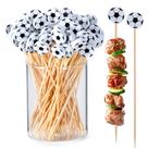 Palitos de dente JtmyAota 100 unidades bambu 12 cm com design de bola de futebol