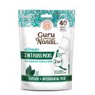 Palitos de fio dental GuruNanda 2 em 1 sabor menta, 40 unidades Palitos de fio dental GuruNanda 2 em 1 sabor menta, 40 unidades