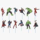 Palitos Decorados Para Bolos e Doces Vingadores - 12 unid - piffer
