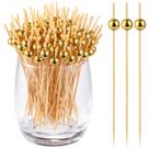 Palitos para Coquetel NadaKin 200 unidades Bambu 12cm Bola Dourada Palitos para Coquetel NadaKin 200 unidades Bambu 12cm Bola Dourada