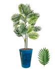 Palmeira Planta Artificial 3 Troncos Com Vaso Marmorizado
