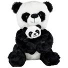 Panda de Pelúcia Com Filhote Pandinha Nicho Bebê Safari