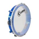 Pandeiro 10 Azul Pele Cristal ABS Profissional Leve Som Brilhante Platinelas Inox