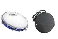Pandeiro 10'' injetado azul pele leitosa torelli + capa