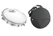 Pandeiro 10'' injetado branco pele leitosa torelli + capa
