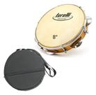 Pandeiro De 8'' Corpo Em Abs Com Pele Animal + Capa Luxo