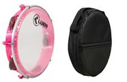 Pandeiro Infantil Abs Rosa Pele Cristal 8" + Capa