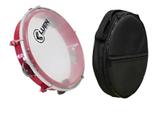 Pandeiro Infantil Abs Vermelho Pele Cristal 8" + Capa