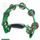 Pandeiro Meia Lua Verde Inox Profissional Com 12 Platinelas