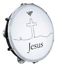 Pandeiro Profissional 10 Pol Pele Leitosa Vip Jesus