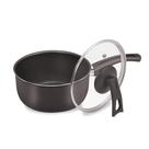Panela 20cm Antiaderente com Tampa de Vidro Joy 92 Preta - Dona Chefa - Dona Chefa Panela 20cm Antiaderente com Tampa de Vidro Joy 92 Preta - Dona Chefa - Dona Chefa