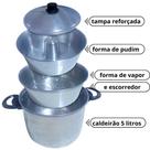 Panela 4 em 1 Banho Maria, Forma Pudim, Cozimento Lento a Vapor Cuscuzeiro Escorredor Multiuso Monte Cristo Panela 4 em 1 Banho Maria, Forma Pudim, Cozimento Lento a Vapor Cuscuzeiro Escorredor Multiuso Monte Cristo