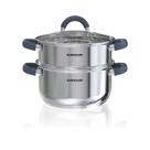 Panela a vapor Sunhouse 3 qt aço inoxidável com 2 níveis Panela a vapor Sunhouse 3 qt aço inoxidável com 2 níveis
