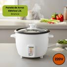 Panela Arroz Elétrica 1.3L Branca 220V Antiaderente 400W com Vapor