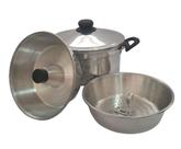Panela Banho Maria 3 Em 1 Vapor Forma Pudim Cuscuz Panela Banho Maria 3 Em 1 Vapor Forma Pudim Cuscuz