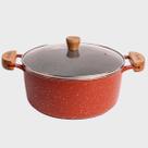 Panela Caçarola 22cm 2,9L Mescla Cerâmico Alças Madeira com Tampa de Vidro Cor Vermelho com Cinza Panela Caçarola 22cm 2,9L Mescla Cerâmico Alças Madeira com Tampa de Vidro Cor Vermelho com Cinza
