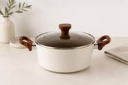 Panela Caçarola 24 Cm Cerâmica Antiaderente Indução Tampa de Vidro Panela Caçarola 24 Cm Cerâmica Antiaderente Indução Tampa de Vidro