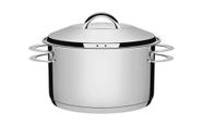 Panela Caçarola 24cm 6,1L Tramontina Solar Grande e Funda Aço Inox Fundo Triplo com Tampa e Alças