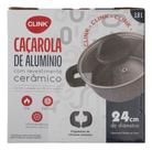 Panela Caçarola Alumínio E Reves Cerâmica Granito Marrom Clink 24cm