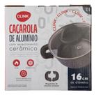 Panela Caçarola Alumínio Reves Cerâmica Granito Preto Clink 16cm