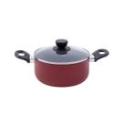 Panela caçarola antiaderente de alumínio com tampa de vidro 20cm - Oikos