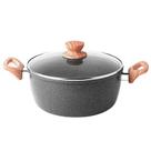 Panela Caçarola Antiaderente Revestimento Cerâmica Fundo Indução Cinza Marmorizado 24cm - Fratelli