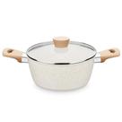Panela Caçarola Carmela Vanilla 2,4 Litros 20cm Ceramic-Flon em Alumínio 8463 MTA